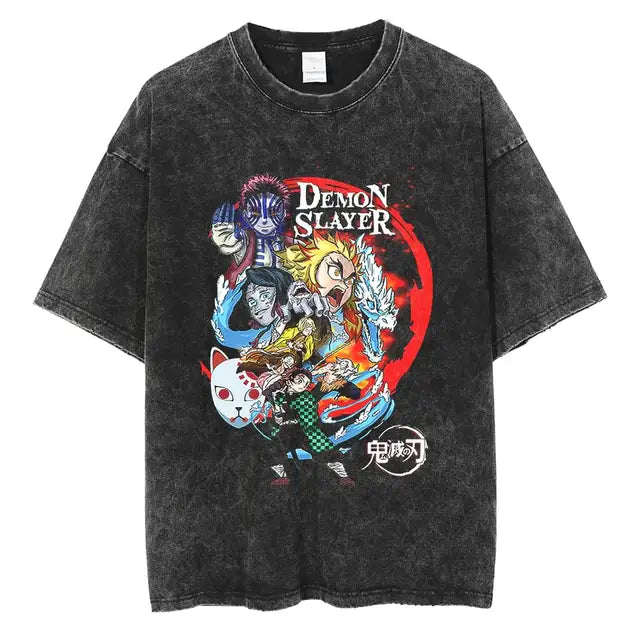 Vintage Washed Demon Slayer T Shirt