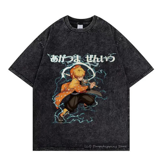 Vintage Washed Demon Slayer T Shirt