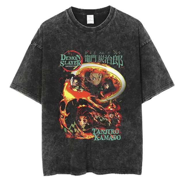 Vintage Washed Demon Slayer T Shirt