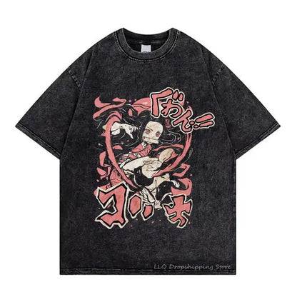 Vintage Washed Demon Slayer T Shirt