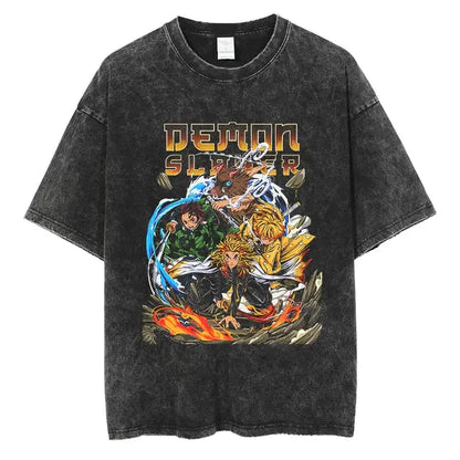 Vintage Washed Demon Slayer T Shirt