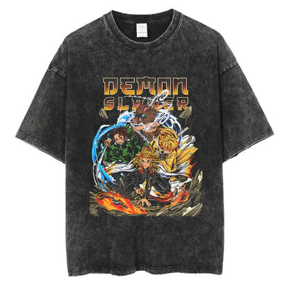 Vintage Washed Demon Slayer T Shirt