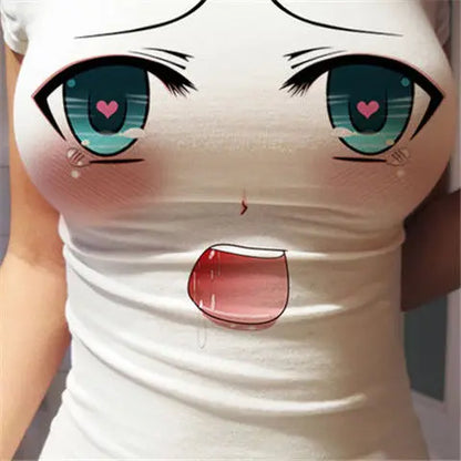 Waifu Anime 3D Eyes Printed T-shirt