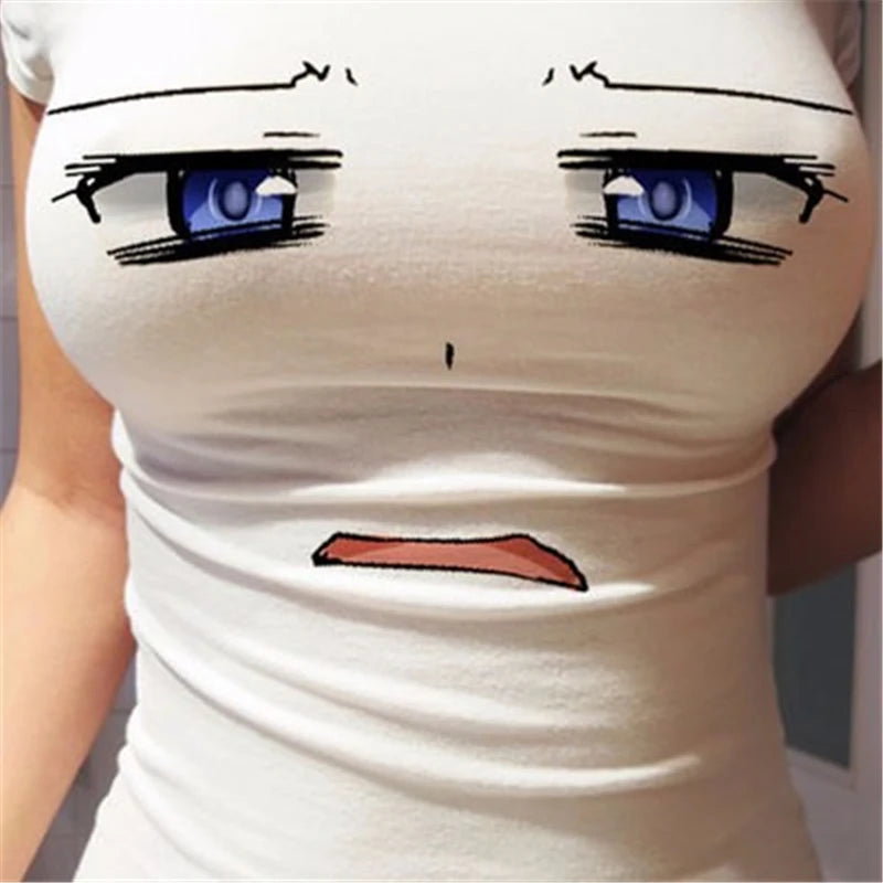 Waifu Anime 3D Eyes Printed T-shirt